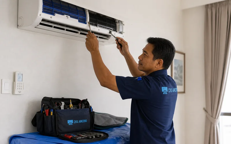 Pasukan juruteknik menjalankan servis berkala