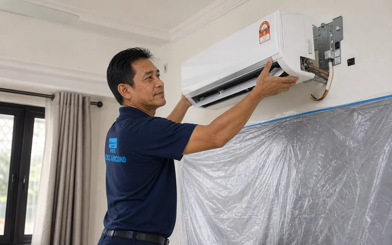 Pemasangan aircond inverter Daikin