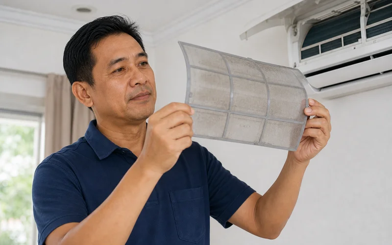 Self-diagnosis penapis aircond