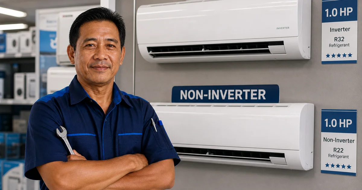 Aircond inverter vs non-inverter — perbandingan visual