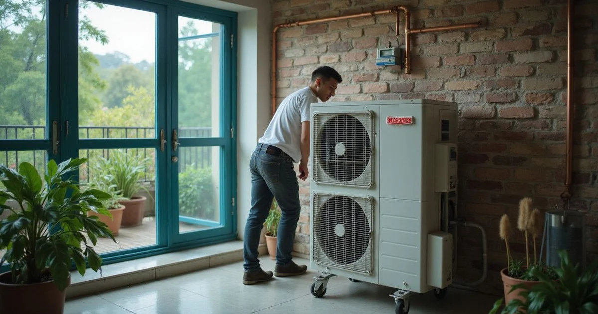 Rumah teres Petaling Jaya dengan dua unit kondenser aircond untuk studi kes servis rutin
